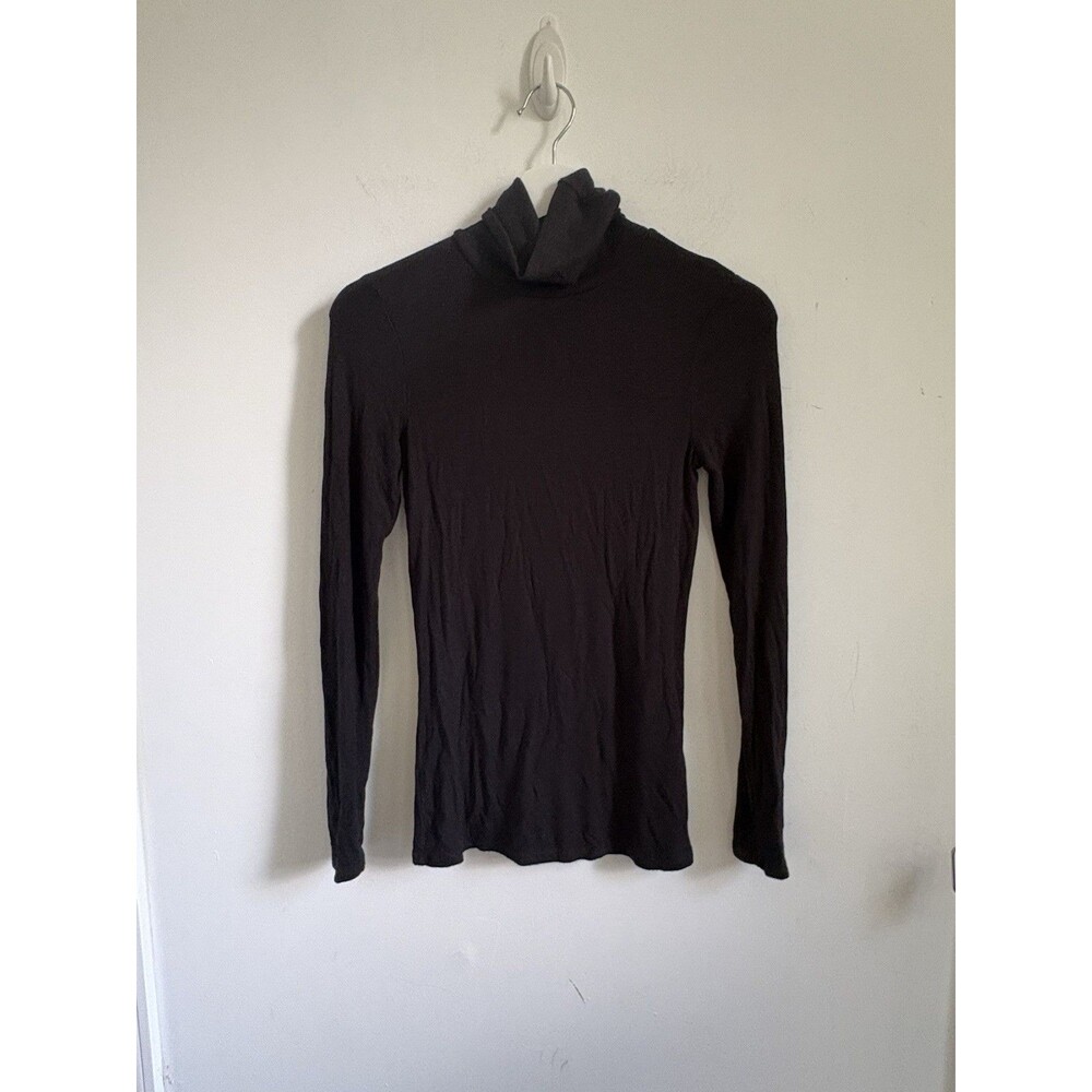 three dots black turtleneck Sz M Stretch Viscose Made In USA